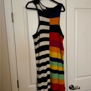 Eloquii Multicolor Striped Midi Dress